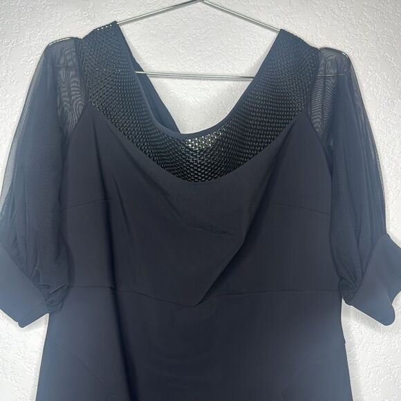 NWT Chiara Boni LA PETITE ROBE GRETEL ILLUSION COCKTAIL DRESS SZ 52/ US 16 Black - Picture 4 of 13